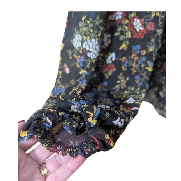 Madewell Floral Peplum Blouse Size Small Long Sleeves - Picture 8 of 15